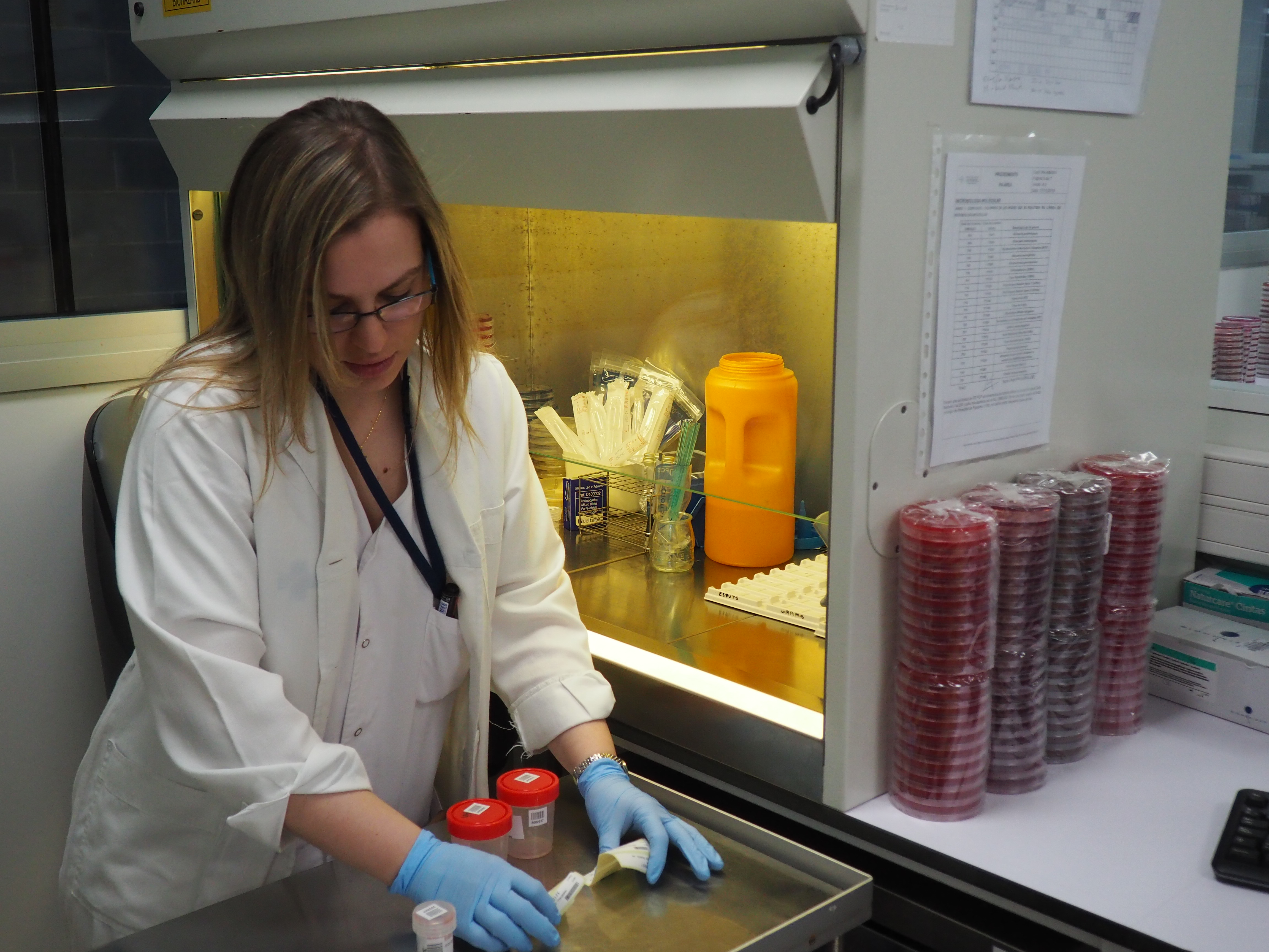 Professionals del Laboratori Clínic, analitzant mostres
